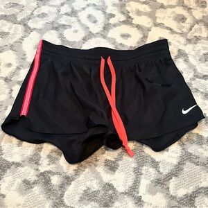 Nike Size Large Black Pink Athletic Shorts Active Running Chevron Drawstring